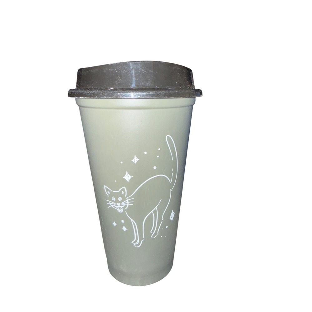 Starbucks Reusable Hot Cup 16oz Cat Stars Tumbler 2018 Halloween Cat Lovers